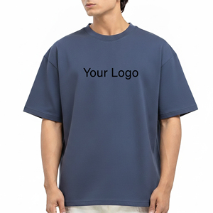 High Quality 100% Cotton Casual Wear Boxy Fit Lightweight <b>T</b>-<b>Shirt</b> Streetwear Solid Pattern Drop Shoulder Summer Wear Custom Logo - Product Image 1