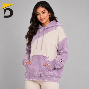 Sudadera Moderna para Mujer con Estilo Desgastado, Combinando Comodidad Suave, Detalles Vintage y una Silueta Relajada para Atuendos Casuales - Product Image 3