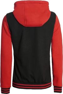 แจ็คเก็ตวาร์ซิตี้ดีไซน์เนอร์สำหรับฤดูหนาว ปักโลโก้ตามสั่ง ตัวเสื้อทำจากผ้าขนสัตว์ แขนทำจากหนัง มีฮู้ด กันลม เหมาะสำหรับทีมกีฬา แจ็คเก็ตผู้ชาย - Product Image 3