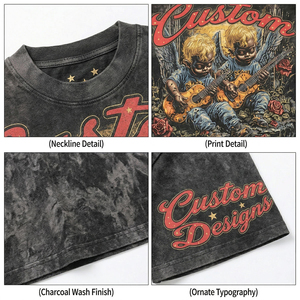T-shirt surdimensionné à manches courtes pour homme, imprimé crâne casino personnalisé, style streetwear, en coton, col rond, coupe classique - Product Image 4