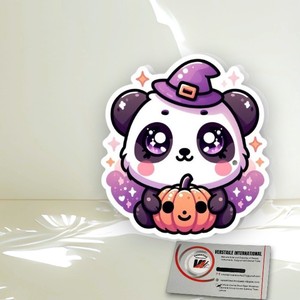 Palette d'extension de cils en acrylique, design Halloween Sorcière Panda, formes cœur, carré et cercle, outil de beauté - Product Image 3