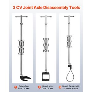 Set di attrezzi estrattori per semiasse CV interno 5/8-18 con martello scorrevole da 2 e 2,5 pollici e adattatore a forcella per giunto CV, utensile manuale per la rimozione di giunti CV interni - Product Image 2