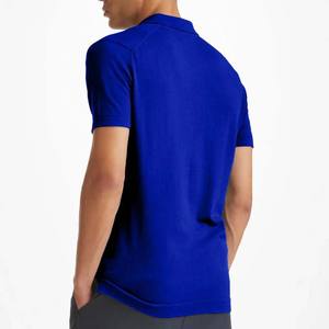 Camiseta de Golf Transpirable para Hombre, de Secado Rápido, Manga Corta, Casual, Sólida, 100% Algodón, Personalizada para Hombre, Color Azul - Product Image 2