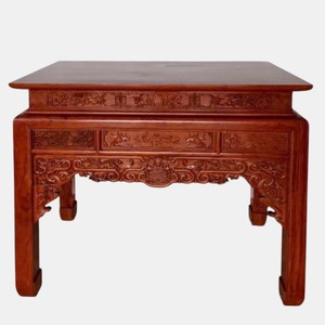 Huong Wood Nhu Y One Tier Rectangle Carved Altar Table for Home Shrine Spiritual Worship and Ancestral Offering - Product Image 5