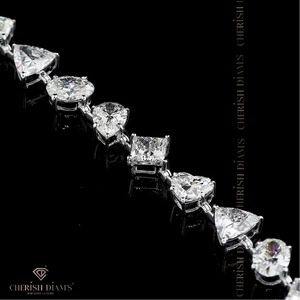 Bracelet tennis élégant en diamants de laboratoire à taille mixte, certification IGI, clarté VVS, or 10/14/18 carats, tendance pour l'exportation en gros - Product Image 3