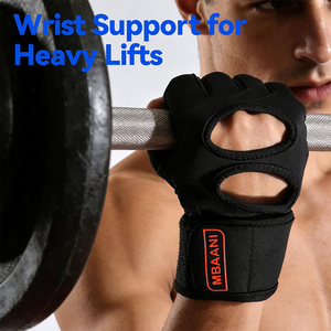 Guantes para Levantamiento de Pesas, Ejercicio, Cross Training, Fitness, Dominadas, Guantes Acolchados para Levantamiento de Pesas en Gimnasio con Soporte para Muñeca - Product Image 2