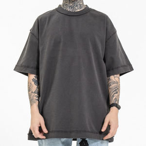 เสื้อยืด DTG/DTF แบบสั่งทำพิเศษสำหรับผู้ชาย ล้างสีแบบแอซิดวอช ผ้าฝ้าย 100% ทรงโอเวอร์ไซส์ ไซส์พลัส พิมพ์ลายกราฟิก พิมพ์โลโก้ เสื้อยืดวินเทจลายนูนสำหรับผู้ชาย - Product Image 4