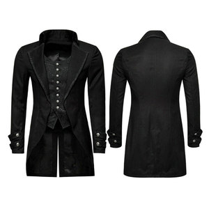 เสื้อโค้ทยาวสไตล์วิคตอเรียนโกธิคสำหรับผู้ชาย ปักลายติดกระดุม สไตล์พังก์สีเข้ม รับสั่งทำขายส่ง - Product Image 5