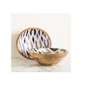 Aaliyan Impex Ensemble de bols ronds en bois faits à la main et durables de la meilleure qualité pour servir des légumes et des fruits conçus pour le riz - Product Image 1