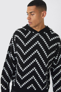 Pulls à capuche surdimensionnés en tricot personnalisés pour fabricants en gros, sweats à capuche en molleton 100 % coton tricoté sur mesure - Product Image 2