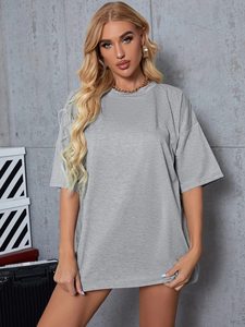 T-shirt pour femme au design optimal, vente en gros, t-shirt décontracté pour femme, 100% coton, t-shirt uni pour femme - Product Image 4