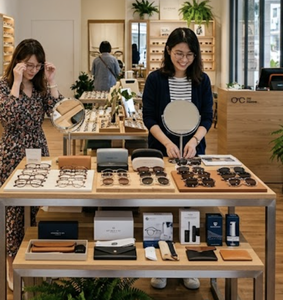 ชั้นวางแว่นตาแบบหมุนได้ 360 องศา พับเก็บได้ สีทองดำ ทำจากโลหะ สำหรับจัดแสดงแว่นกันแดด เหมาะสำหรับร้านค้าปลีก - Product Image 5