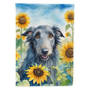 Bandera de jardín de ciervo escocés y girasoles, ilustraciones multicolores para buzón de Patio y pancarta decorativa para camas de flores - Product Image 1