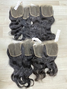 Haute Qualité 100% Brut Non Transformé Ondulé Extensions De Cheveux Humains Cuticule Aligné Fermeture HD Dentelle Grade Vierge FILM LACE Noir - Product Image 2