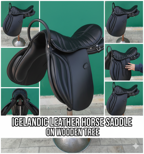 Selle de cheval en cuir pour la course de barils western saisonnière avec arceau en fibre de verre et étrier rembourré en daim recouvert de cuir synthétique - Product Image 2