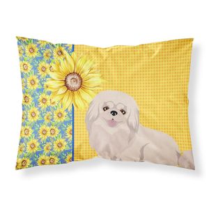 Summer Sunflowers <b>White</b> Pekingese Standard Pillowcase Lightweight Super Soft Easy Care Decorative Artwork <b>Cushion</b> Cases - Product Image 1