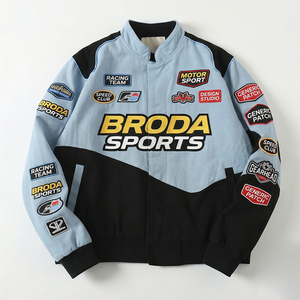 Blousons d'hiver coupe bomber en coton pour hommes, coupe grande taille, avec logo brodé personnalisé OEM, style course Nascar, coupe-vent, vente en gros 2026 - Product Image 1