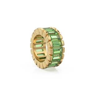 Cuentas de Oro de 14k con Peridoto Verde Baguette / Cuentas de Peridoto Rondelle / Cuentas Europeas de Peridoto / Adorno de Peridoto en Oro Sólido - Product Image 1