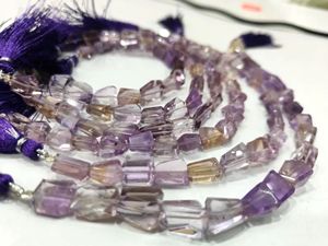Fluorita natural multicolor facetada en forma de pepita de 8 a 12 mm, cuentas con forma de pepita, se venden por hebra de 8 pulgadas de largo. - Product Image 5
