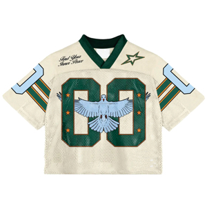 Wholesale Custom Logo Streetwear Crop American Football Fan Shirts Breathable Mesh American Football Jersey - Product Image 4
