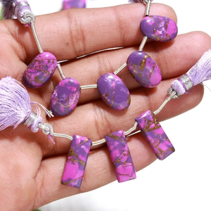 Turquoise Cuivrée Naturelle |   Pierre turquoise percée sur le côté |   15-20 mm |   Jeu de couleurs |   Fabrication de colliers et de boucles d'oreilles |   Artisanat de bijoux - Product Image 1