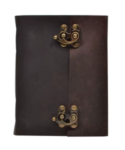 Handmade Leather Journal Notebook with Saddle Stitching <b>Thread</b> Sewing Spiral Bindings <b>Lock</b> & Key Customizable Gift - Product Image 1