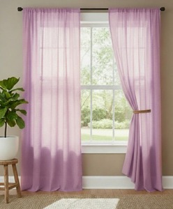 Cortina de Tela Sólida de Algodón Puro de Alta Calidad para Hotel, Sala de Estar, Cortina Transparente para Puerta y Ventana - Product Image 4