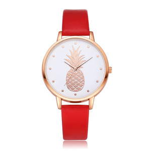 1246 Montre-bracelet à quartz décontractée pour femmes et jeunes filles, motif ananas mignon, avec aiguilles - Product Image 2