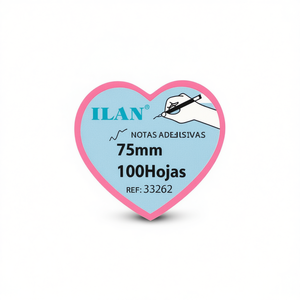 Iln Foglietti Adesivi a Forma di Cuore 75mm 100 Fogli per Ufficio e Scuola - Product Image 2