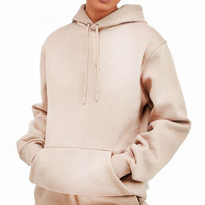 Conjunto de Sudadera con Capucha y Pantalones de Chándal de Forro Polar Beige para Mujer, Corte Holgado Informal, 2 Piezas, Color Sólido, Ropa de Invierno - Product Image 2