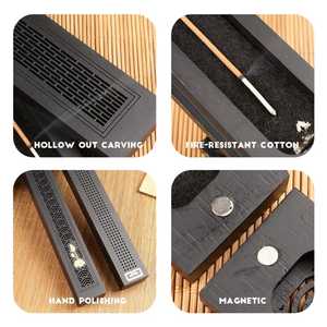 Handmade Wooden Incense <b>Burner</b> Set With Laser Cut Patterns And Decorative Inlays <b>For</b> Aromatic Use Air Incense Sticks Holder - Product Image 3