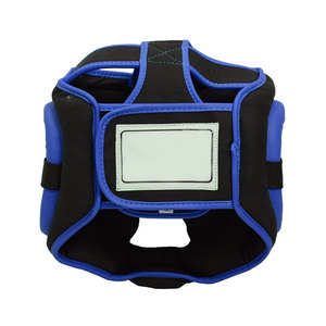 Econex Sports Black PU Leather Impact Resistant <b>Boxing</b> Head Guard Buckle Closure Clear Visor for Adults Unisex Universal Use - Product Image 3