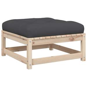 Grand ensemble de canapés modulaires de jardin en pin massif gris, mobilier d'extérieur élégant - Product Image 6