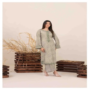 Eid Vente Robes de travail indiennes et pakistanaises à broderie lourde Pakistanaise et indienne Salwar Kameez trois pièces Saari pour femmes - Product Image 4