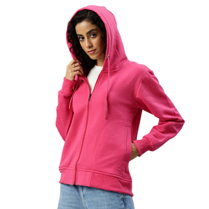 Sweat à capuche zippé décontracté pour femme, coupe ajustée, confortable, bleu ciel, respirant, avec cordon de serrage, 100 % coton molletonné, hiver automne - Product Image 3