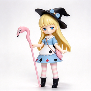 ฟิกเกอร์สาวน้อยเวทมนตร์แบบกำหนดเอง ทำจาก PVC พร้อมหมวกและไม้กายสิทธิ์ ของสะสมอนิเมะสำหรับตั้งโชว์บนโต๊ะ โรงงานรับผลิตแบบ OEM ODM - Product Image 1