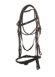 Bridas de cuero para montar a caballo para exteriores con logotipo personalizado, brida elegante con tocado de diseño y banda para la nariz - Product Image 4