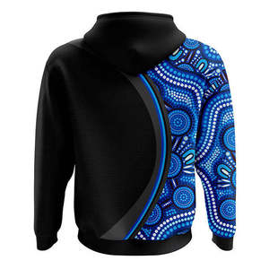 Men's Blue Mandala Dot Print <b>Zip</b> Up <b>Hoodie</b> Sublimation Casual Hooded Sweatshirt with <b>Pocket</b> - Product Image 4