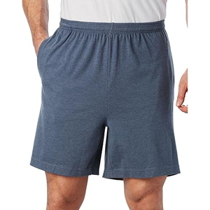 Shorts en coton pour hommes OEM, taille élastique, unis, décontractés, pour l'été, shorts de détente, logo personnalisé, prix d'usine, vente en gros - Product Image 2
