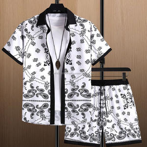 <b>Men's</b> Floral Print Dress <b>Shirt</b> Shorts Sets <b>for</b> <b>Men</b> <b>Hawaiian</b> Beach Short Sleeve <b>Shirts</b> Pant Matching Sets Dress Stock Lot in Bulk - Product Image 3