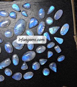 <b>Rainbow</b> Moonstone A One Quality 100% Natural Moonstone Cabochon Loose Gemstone For Making Jewelry Stone <b>Rainbow</b> Moonstone - Product Image 2