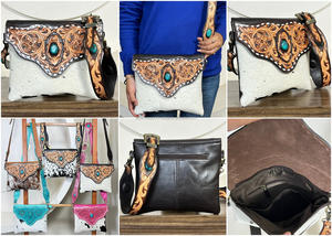 Nuevos Bolsos de Mano de Moda Occidental para Mujer, Bolsos Cruzados de Cuero Repujado a Mano de Alta Calidad, Diseño de Piel de Vaca, Bolsos Cruzados de Hombro para Mujer - Product Image 3