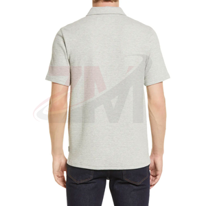 เสื้อโปโลผู้ชายขายดีสำหรับฤดูใบไม้ผลิและฤดูร้อน แห้งเร็ว แขนสั้น ซิปหน้า ไซส์ใหญ่ ใส่สบาย สีพื้น - Product Image 4