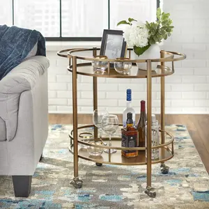 Chariot roulant en métal fait main pour l'hôtellerie, chariot de bar moderne en métal fait main, plaqué, sûr, Zahid Exports - Product Image 1