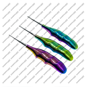 High German Quality 3 Pcs Set Dental Root Elevators Oral Surgery PDL Luxating <b>Tooth</b> Loosening Gold Plated Handles Manual - Product Image 5