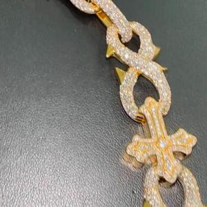 Collier Chaîne Cubaine en Argent 925 Plaqué Or avec Moissanite, Bijou Hip Hop Tendance pour Fête - Product Image 2