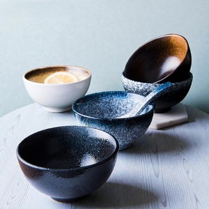 Customized Japanese Ceramic Dining Bowl and Nordic Salad Bowl Suitable for Home Creative Restaurant <b>Tableware</b> Bowl Set of 2Pcs - Product Image 5