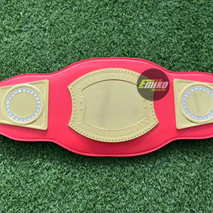 Ceinture de championnat de lutte personnalisée légère en PU souple, ceinture de championnat en cuir avec plaques métalliques pour l'entraînement aux arts martiaux - Product Image 1