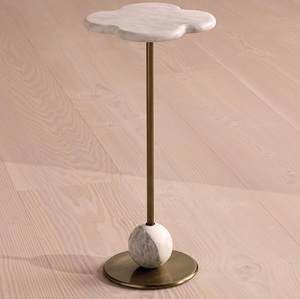 Mesa de Cóctel de Aluminio Exclusiva de Alta Calidad, Mueble Premium con Detalles Metálicos, Mesa Auxiliar para el Hogar, Hotel, Vino y Bebidas, Latón - Product Image 5