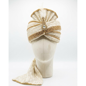 Turbante Kilangi Tradicional Hecho a Mano, Chapado en Oro, para Novios, Joyería de Moda Masculina para Bodas - Product Image 3